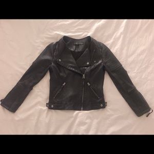 Topshop Petite Faux Leather Moto Jacket US 0